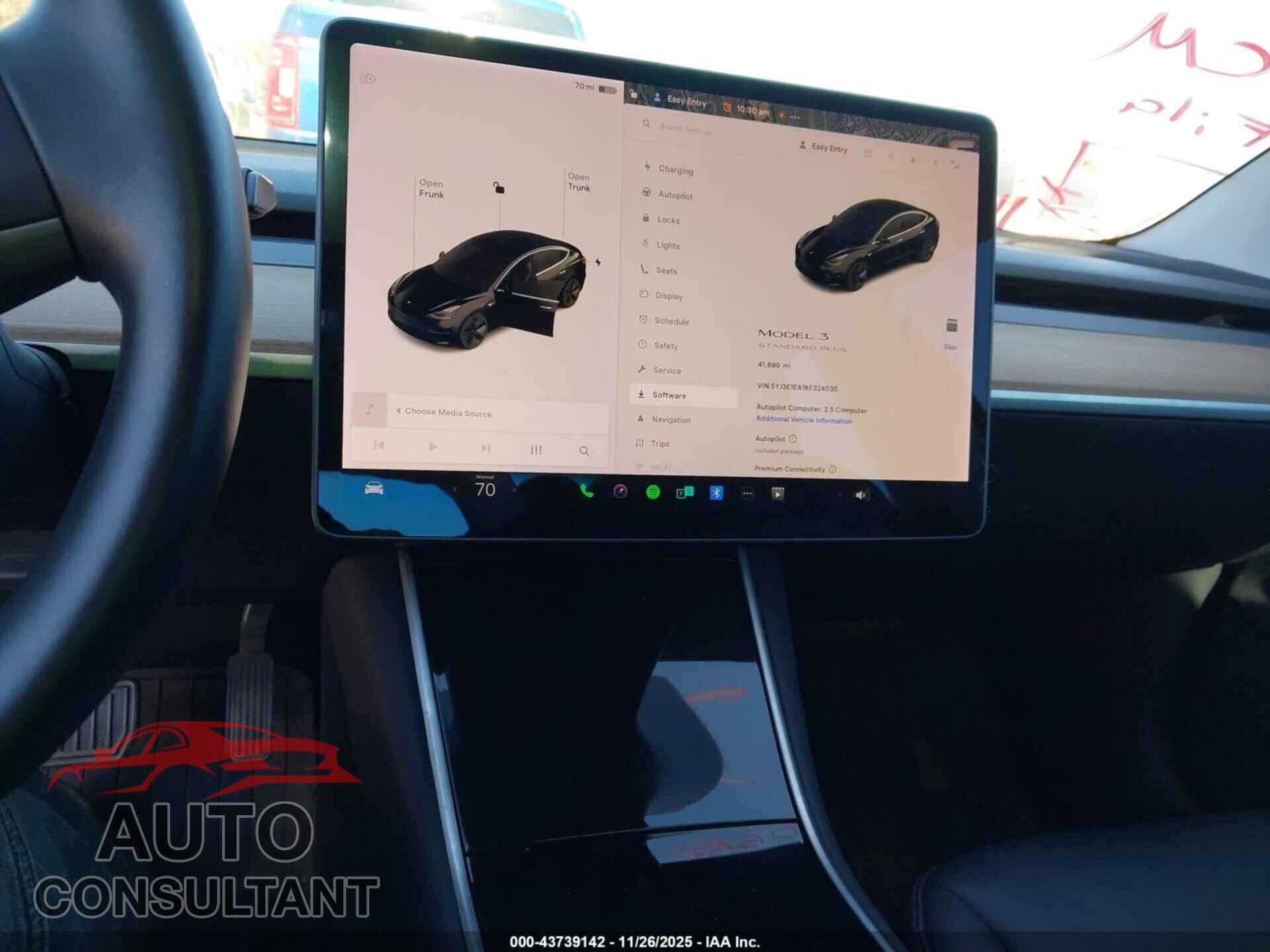 TESLA MODEL 3 2019 - 5YJ3E1EA1KF324035
