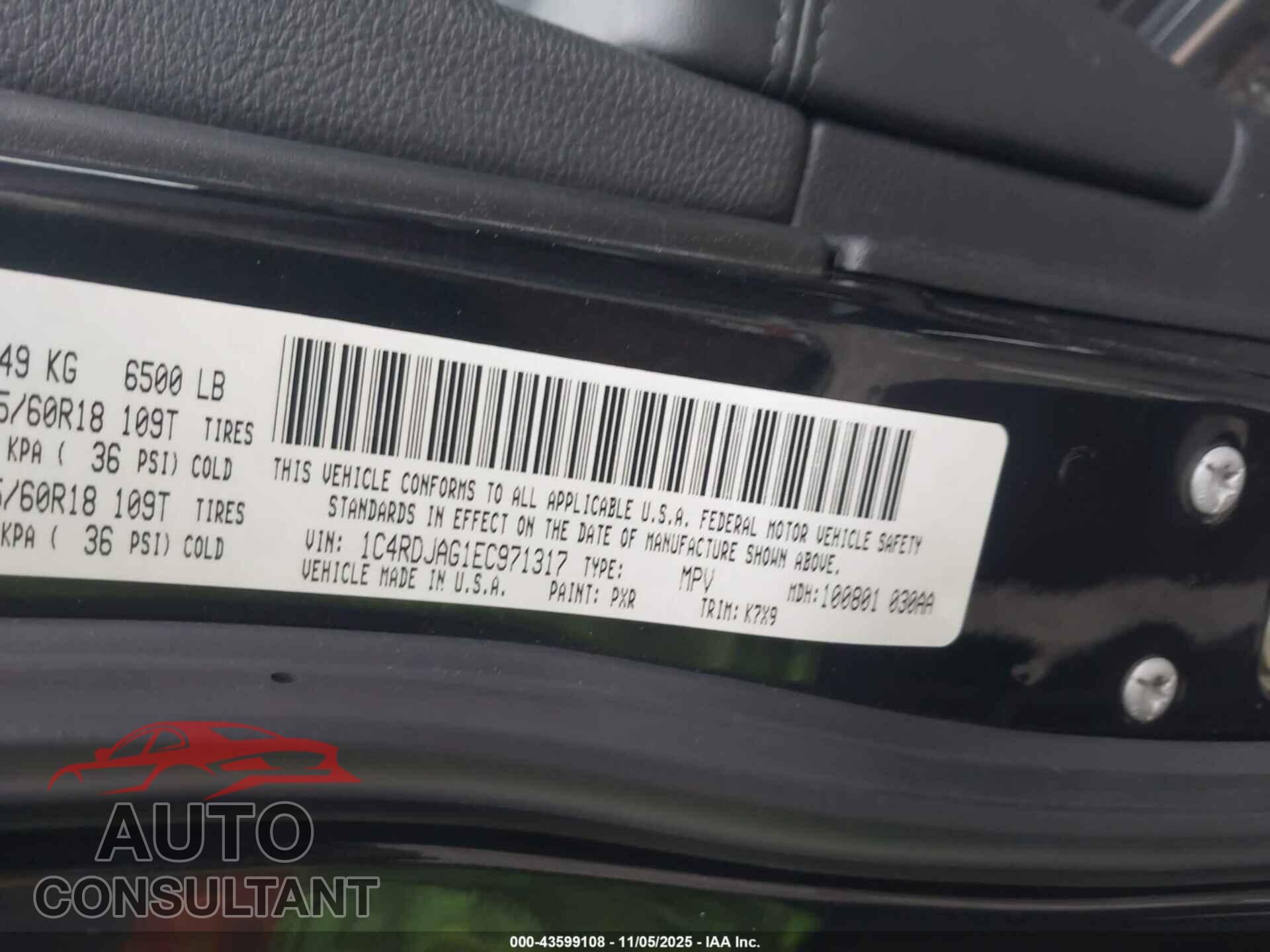 DODGE DURANGO 2014 - 1C4RDJAG1EC971317