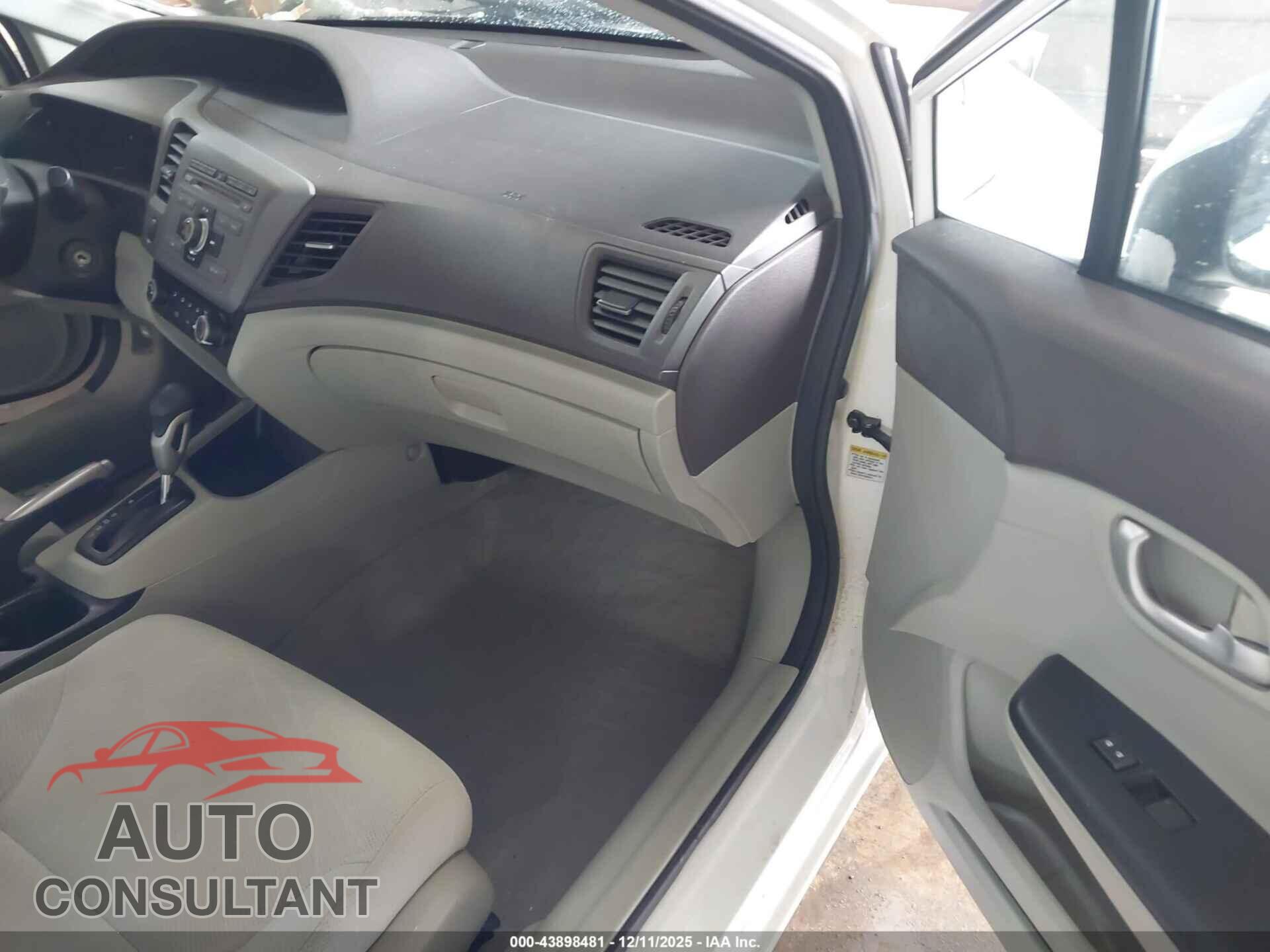 HONDA CIVIC 2012 - 19XFB2F55CE044008