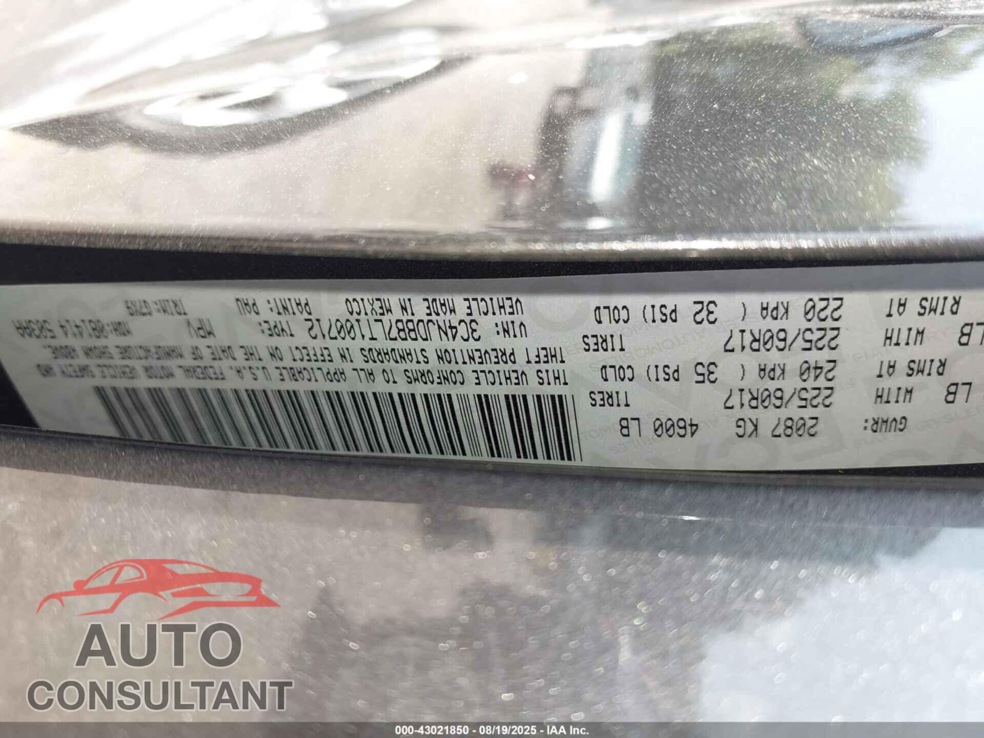 JEEP COMPASS 2020 - 3C4NJDBB7LT100712