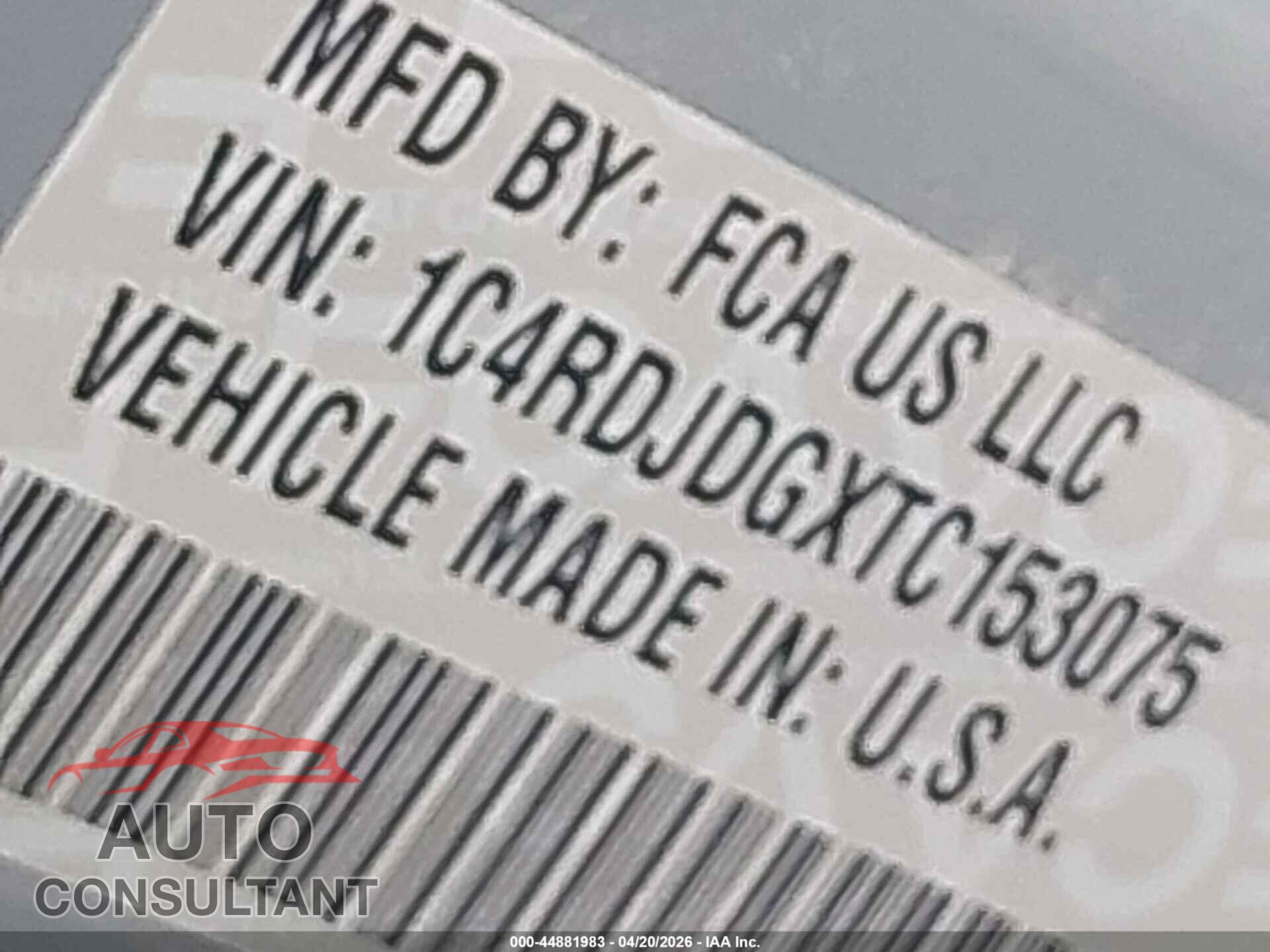 DODGE DURANGO 2026 - 1C4RDJDGXTC153075
