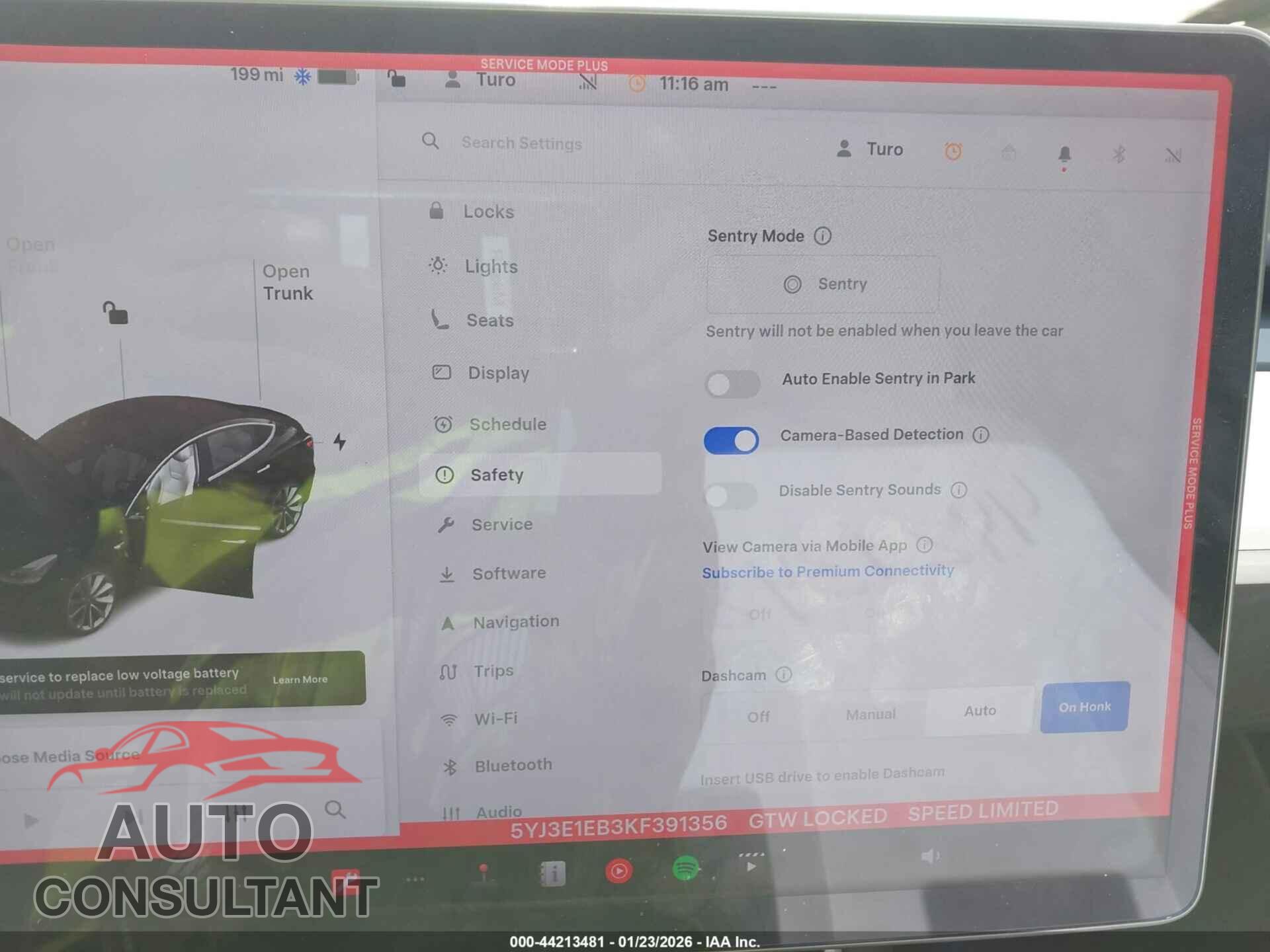 TESLA MODEL 3 2019 - 5YJ3E1EB3KF391356