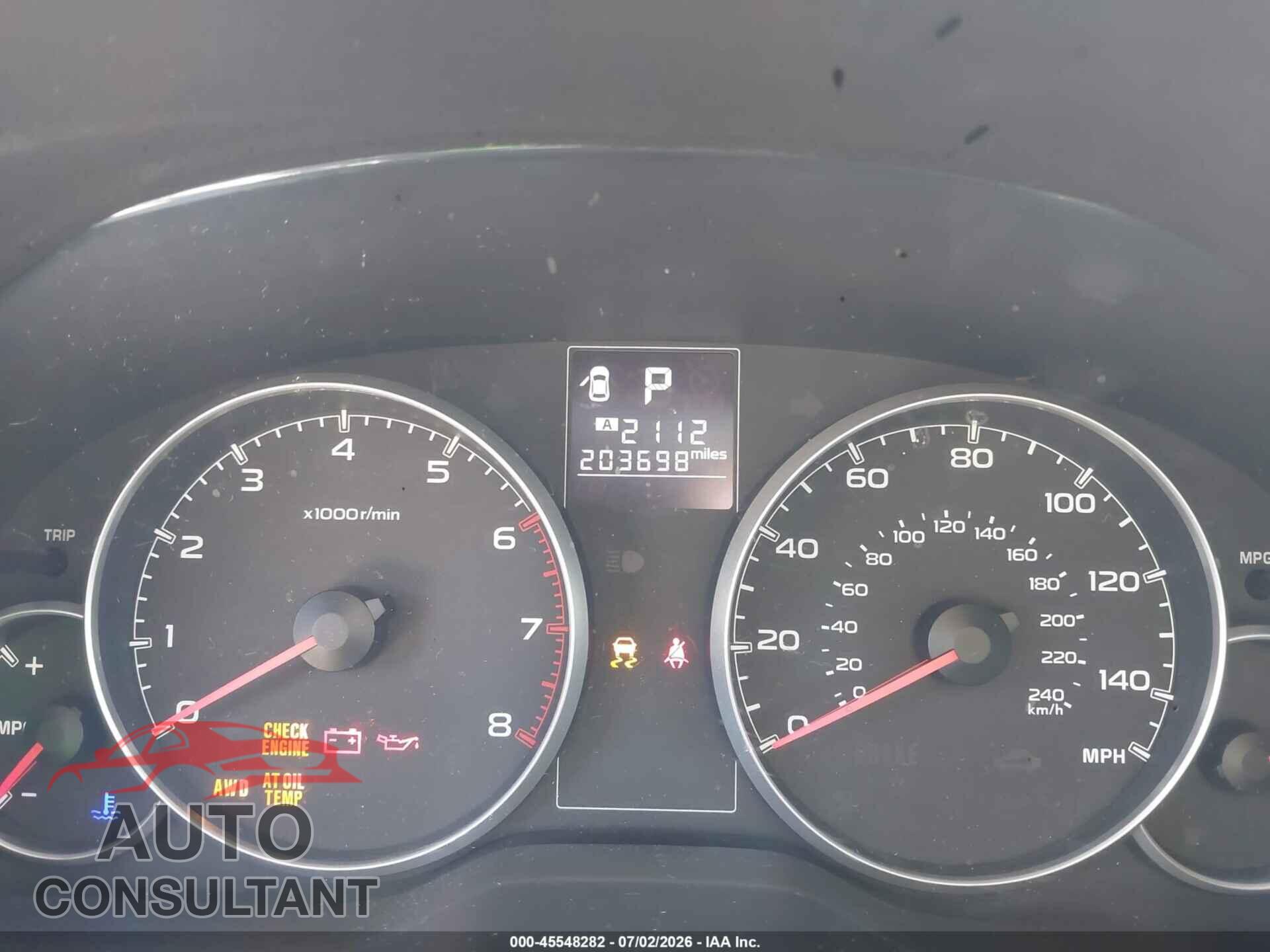 SUBARU OUTBACK 2014 - 4S4BRCCC2E3265722