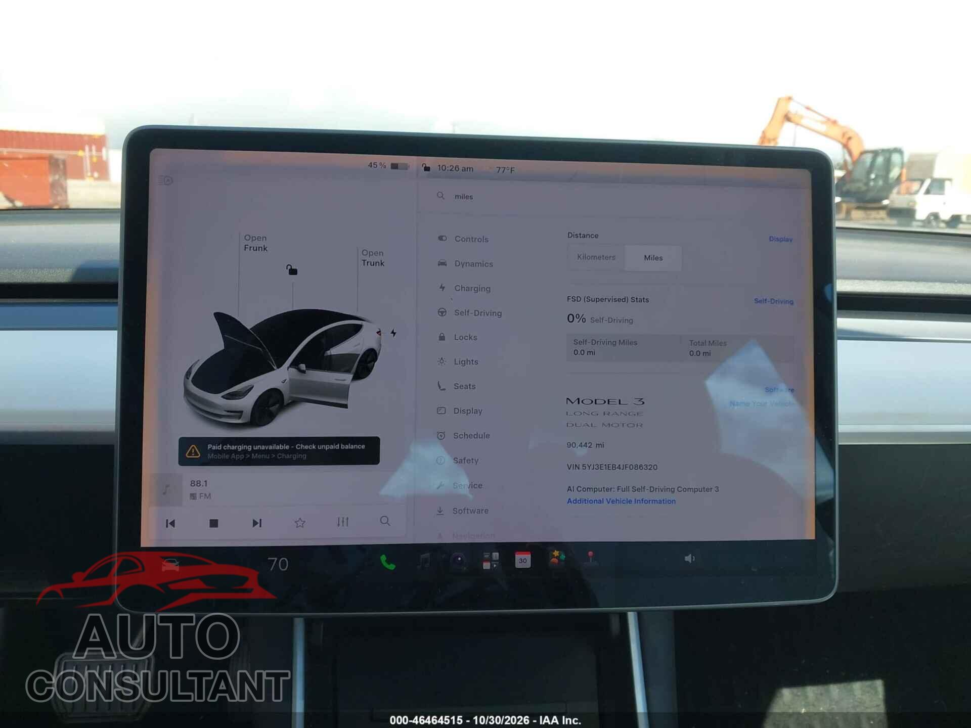 TESLA MODEL 3 2018 - 5YJ3E1EB4JF086320