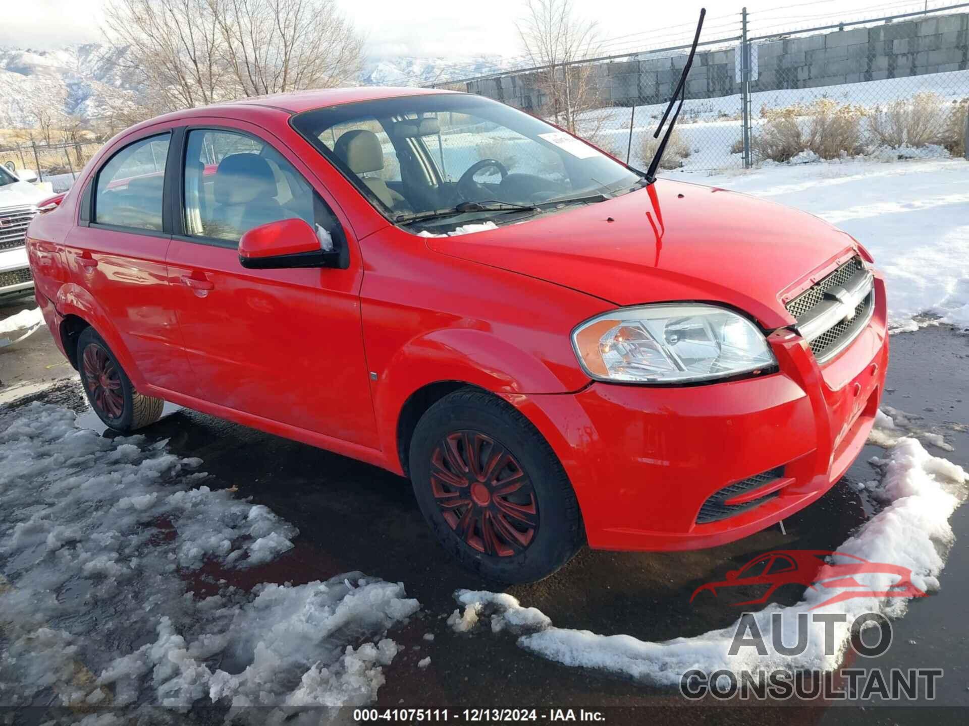 CHEVROLET AVEO 2009 - KL1TD56E39B375701