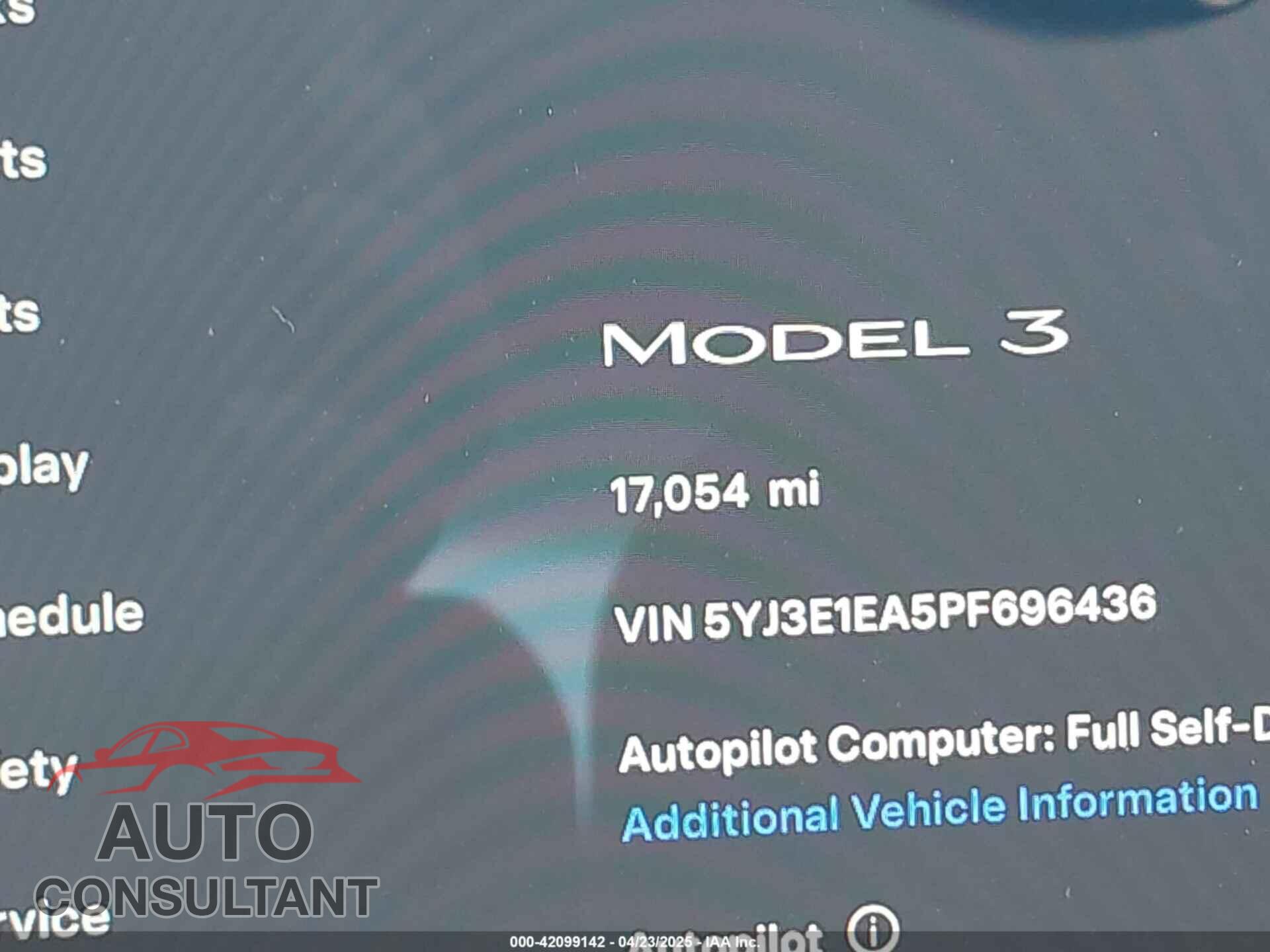 TESLA MODEL 3 2023 - 5YJ3E1EA5PF696436