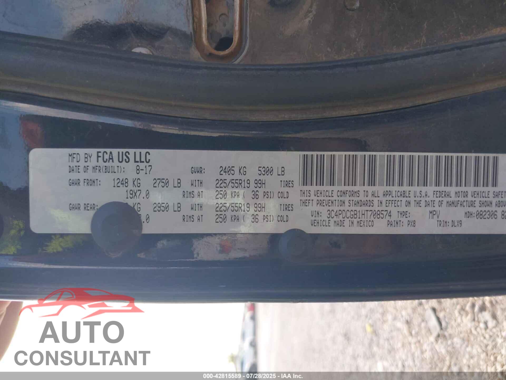 DODGE JOURNEY 2017 - 3C4PDCGB1HT708574