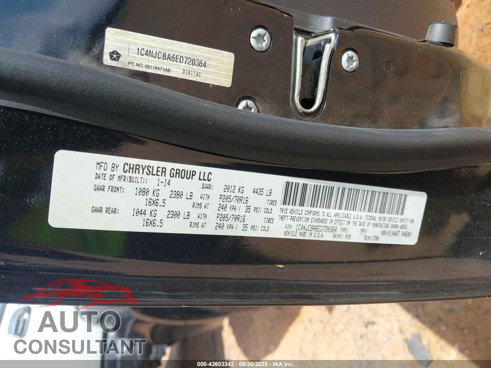 JEEP COMPASS 2014 - 1C4NJCBA6ED720364