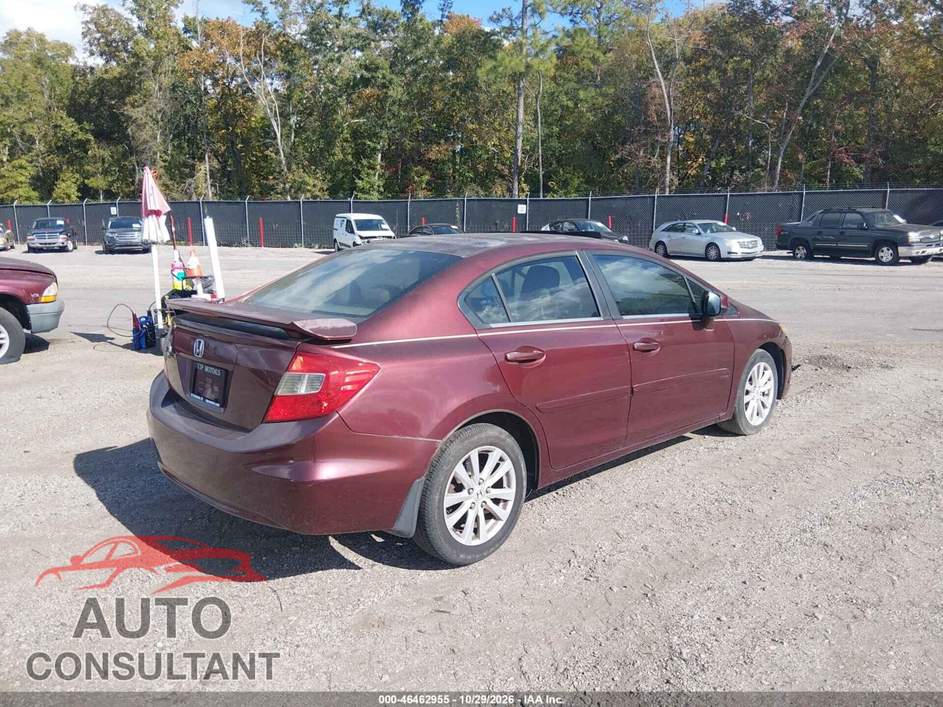 HONDA CIVIC 2012 - 19XFB2F8XCE065771
