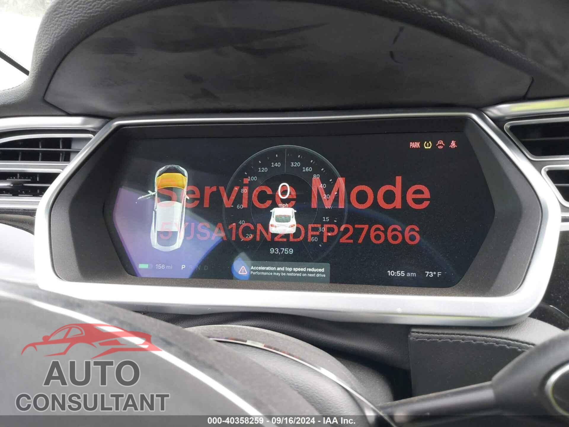 TESLA MODEL S 2013 - 5YJSA1CN2DFP27666