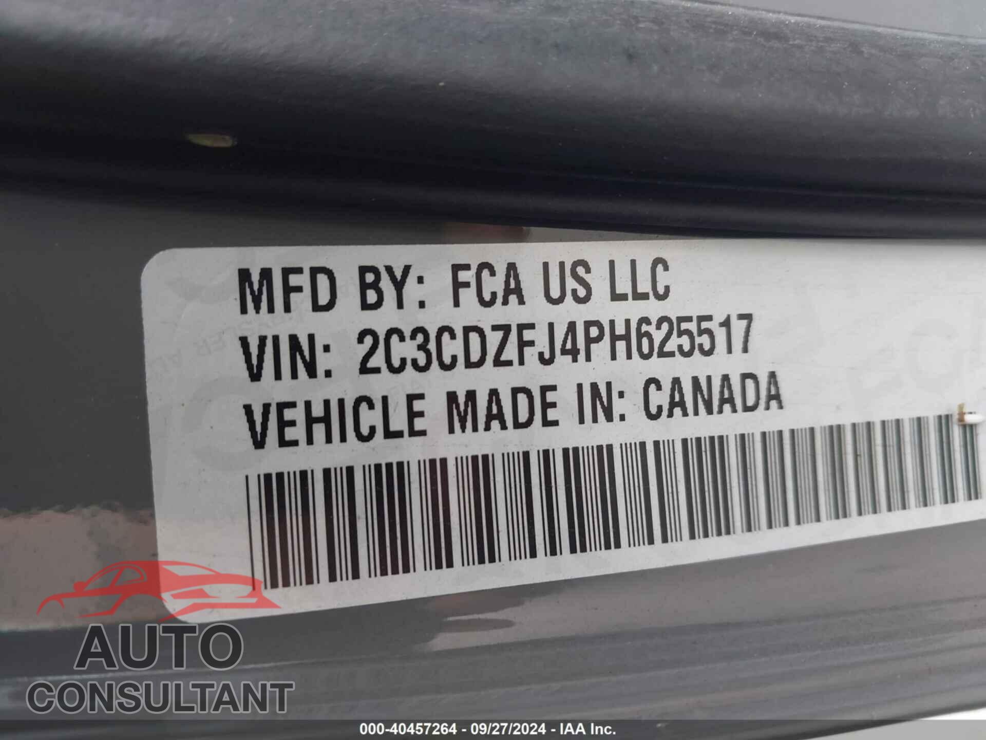 DODGE CHALLENGER 2023 - 2C3CDZFJ4PH625517