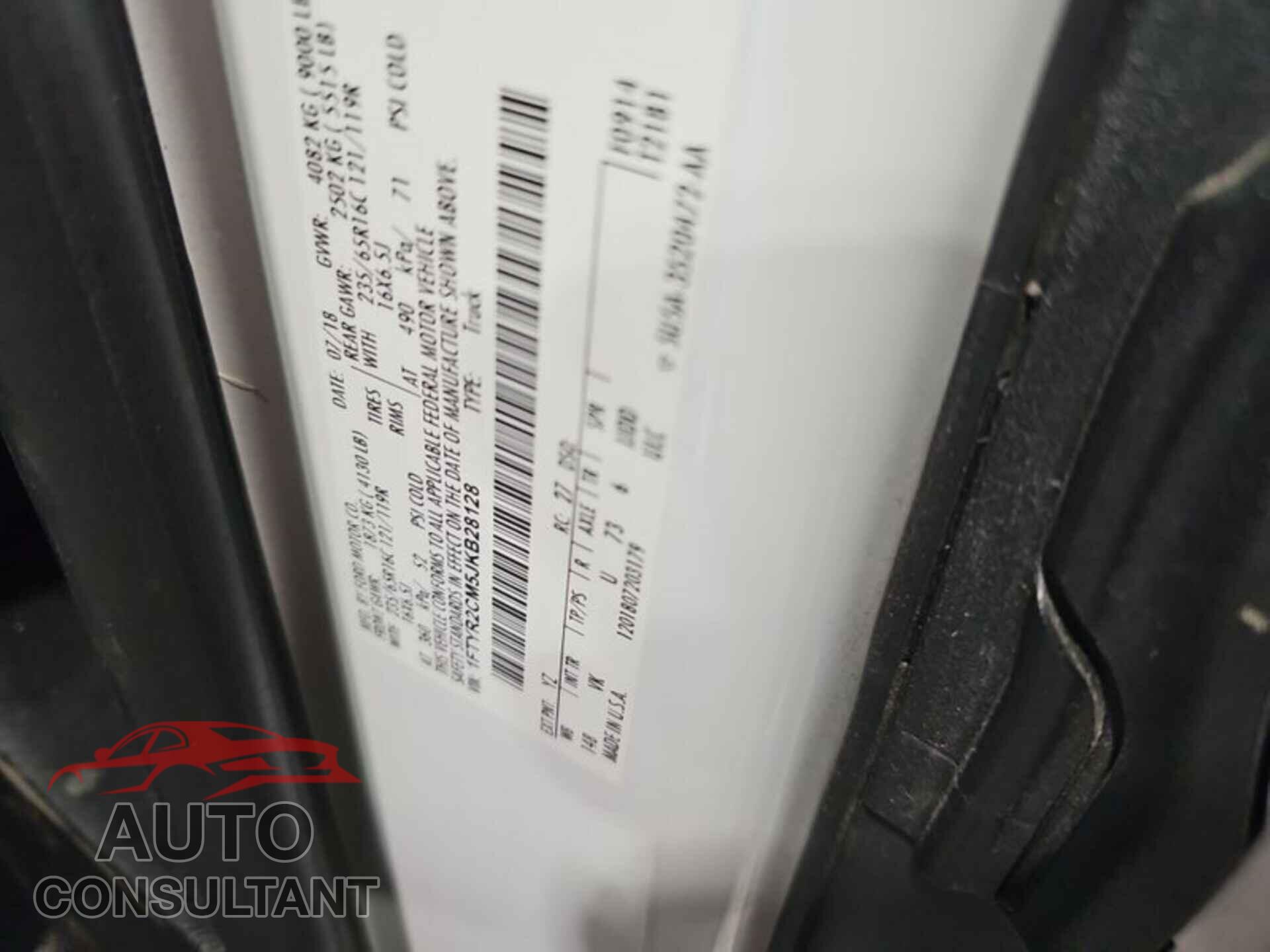 FORD TRANSIT-250 2018 - 1FTYR2CM5JKB28128