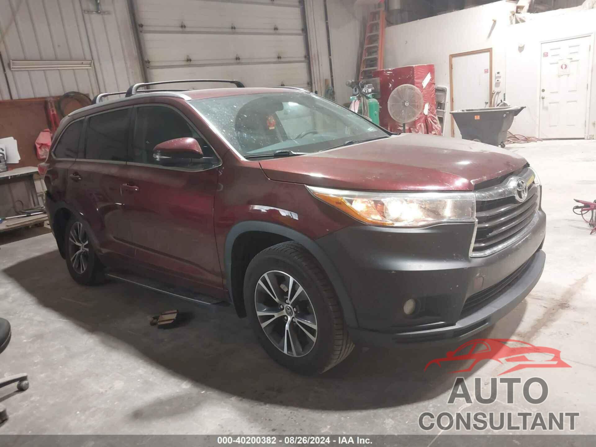 TOYOTA HIGHLANDER 2016 - 5TDJKRFH7GS289594