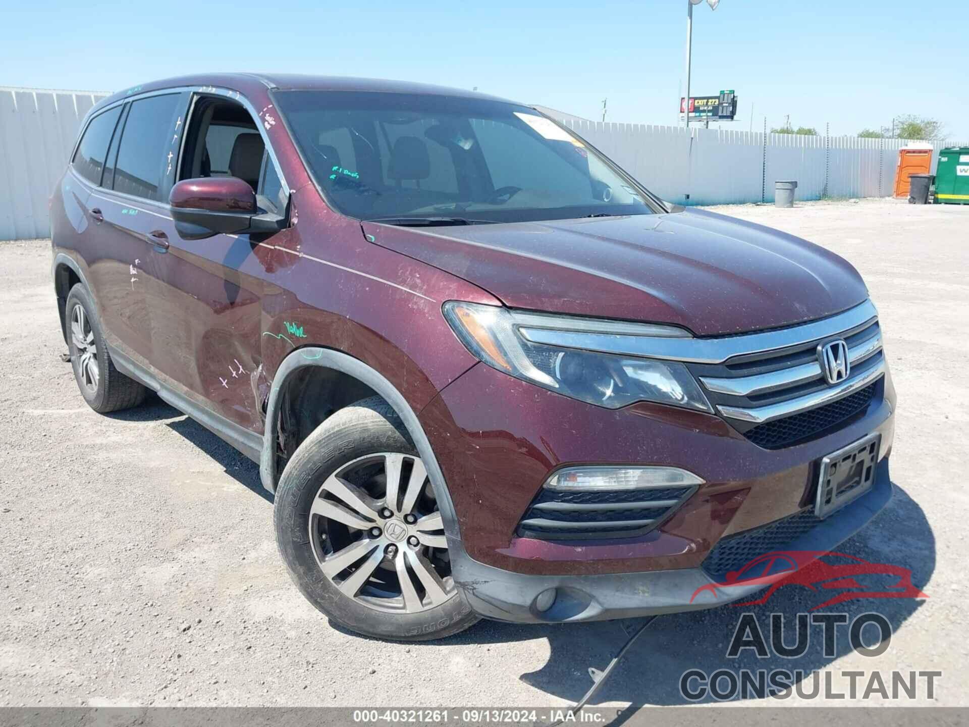 HONDA PILOT 2016 - 5FNYF5H59GB003859