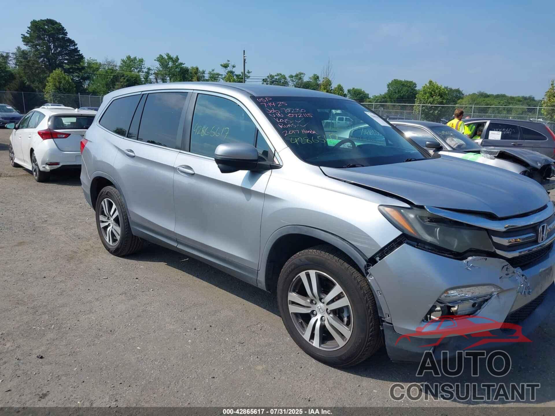 HONDA PILOT 2017 - 5FNYF6H31HB072115