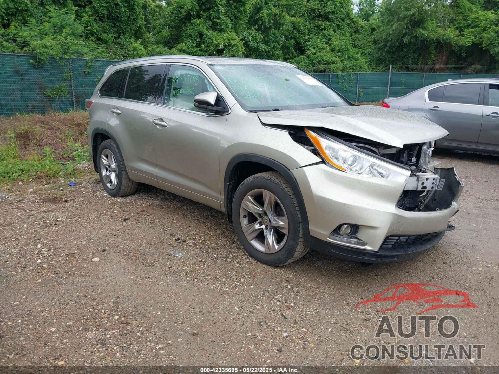 TOYOTA HIGHLANDER 2014 - 5TDDKRFHXES042872