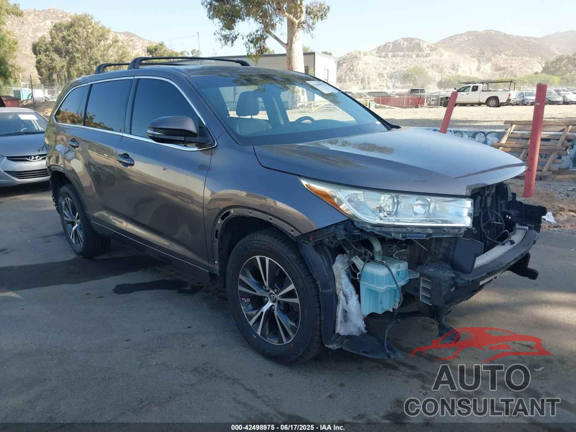 TOYOTA HIGHLANDER 2017 - 5TDZZRFH5HS231242