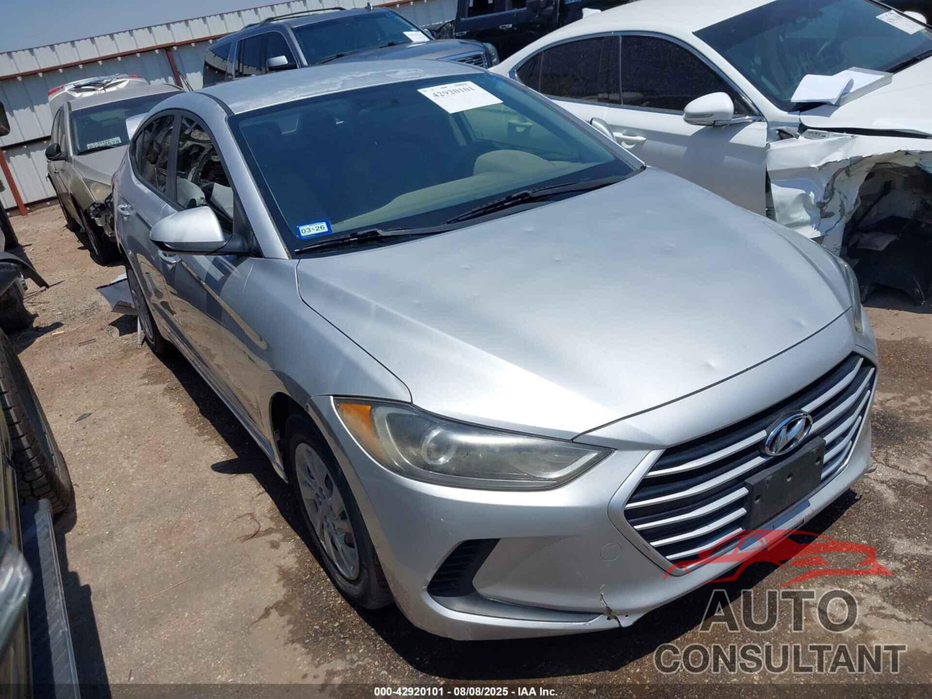 HYUNDAI ELANTRA 2017 - KMHD74LF9HU081018
