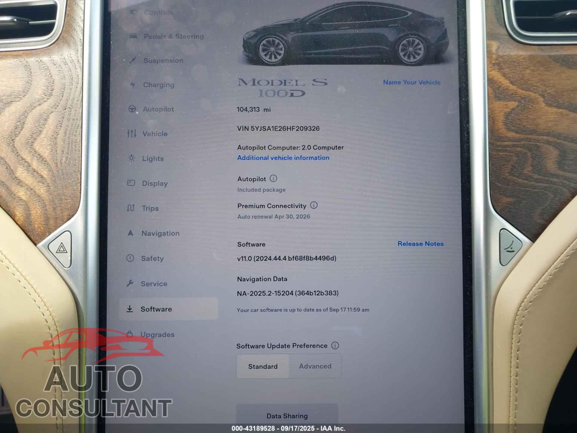 TESLA MODEL S 2017 - 5YJSA1E26HF209326