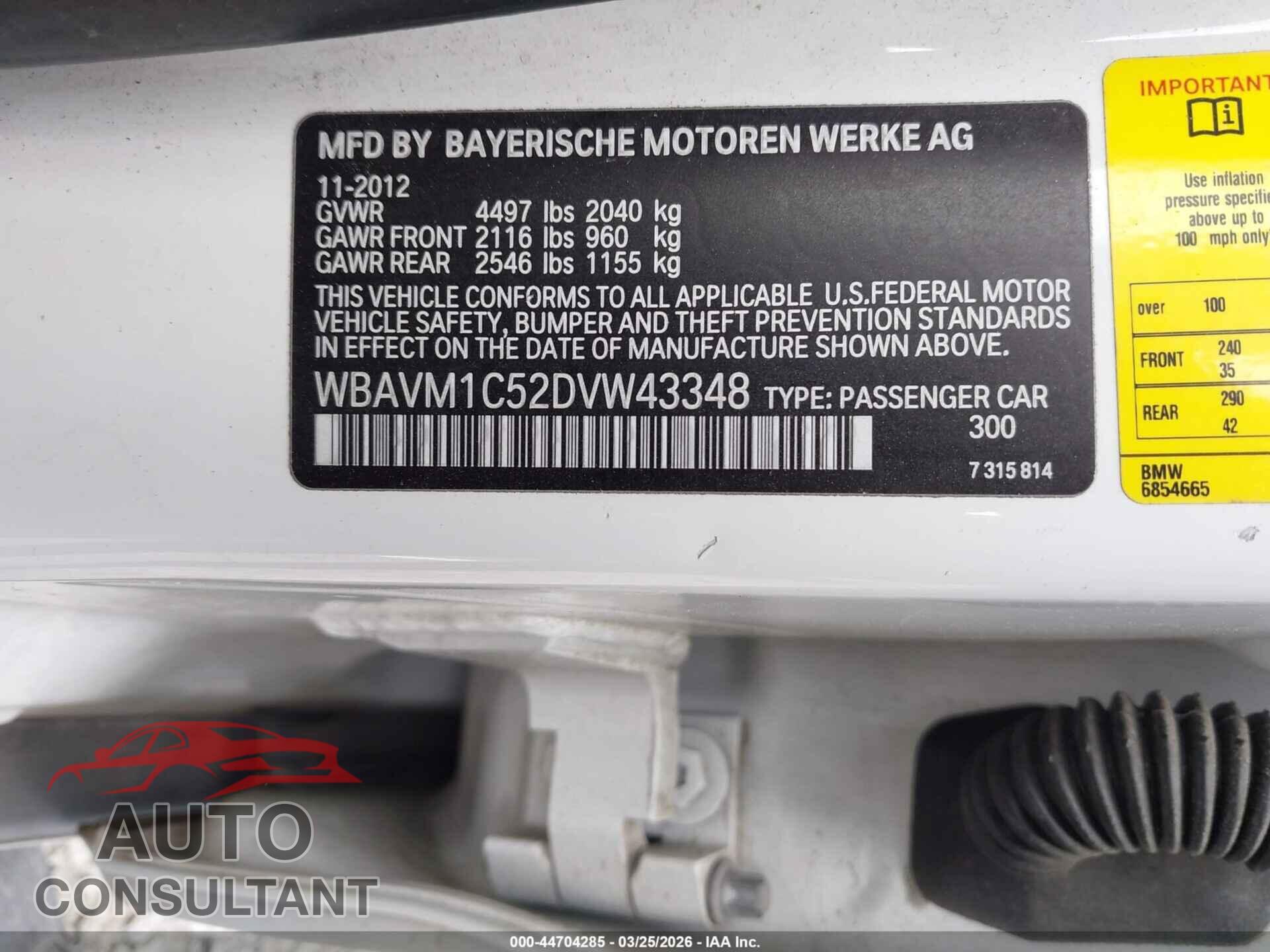 BMW X1 2013 - WBAVM1C52DVW43348
