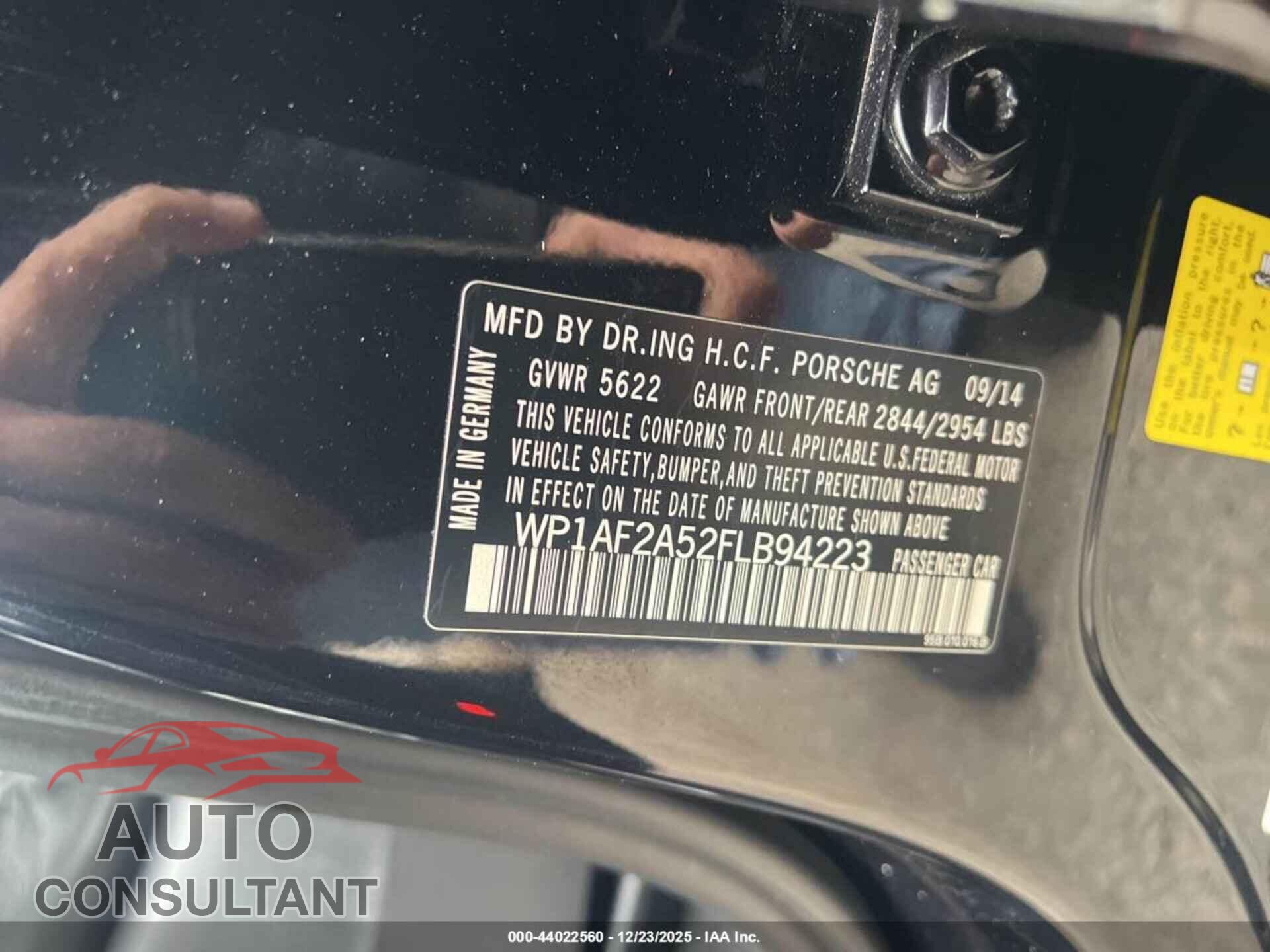 PORSCHE MACAN 2015 - WP1AF2A52FLB94223