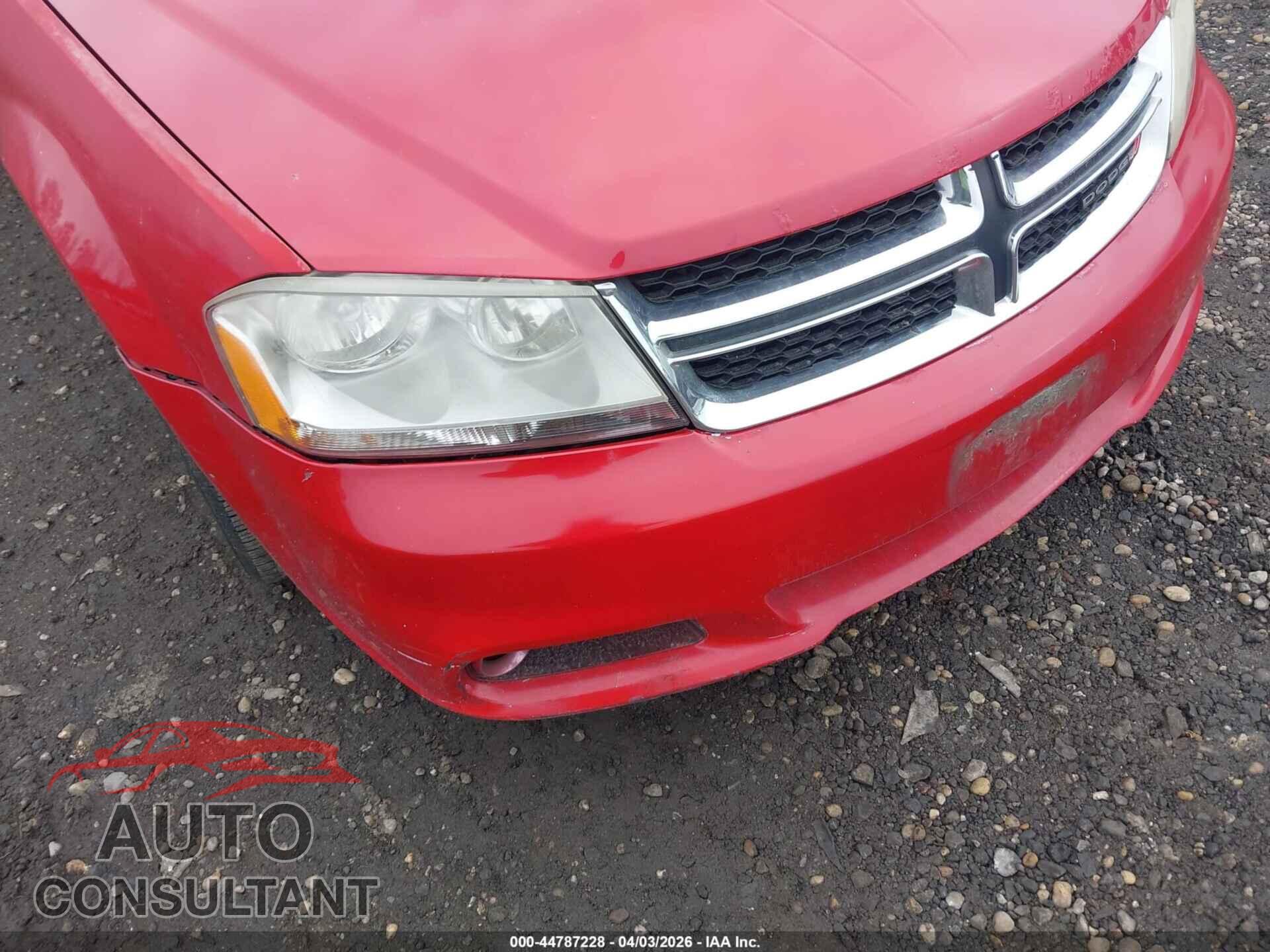 DODGE AVENGER 2013 - 1C3CDZCB9DN662076
