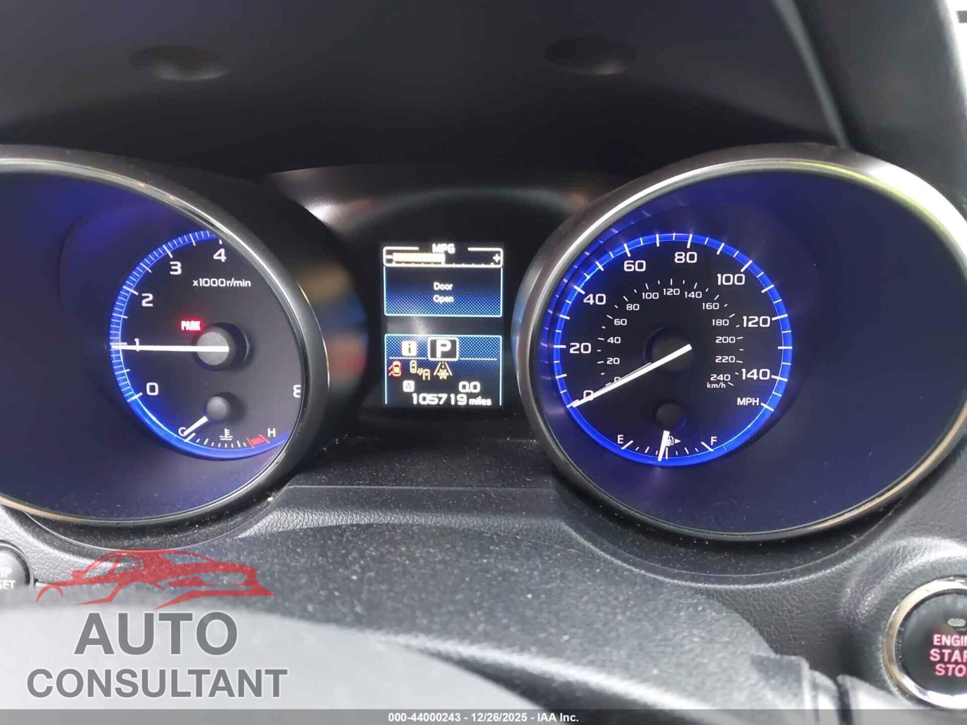 SUBARU OUTBACK 2017 - 4S4BSAKC1H3337072