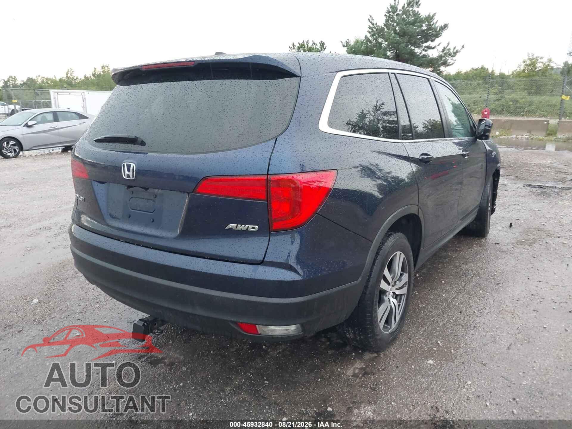 HONDA PILOT 2017 - 5FNYF6H74HB012008
