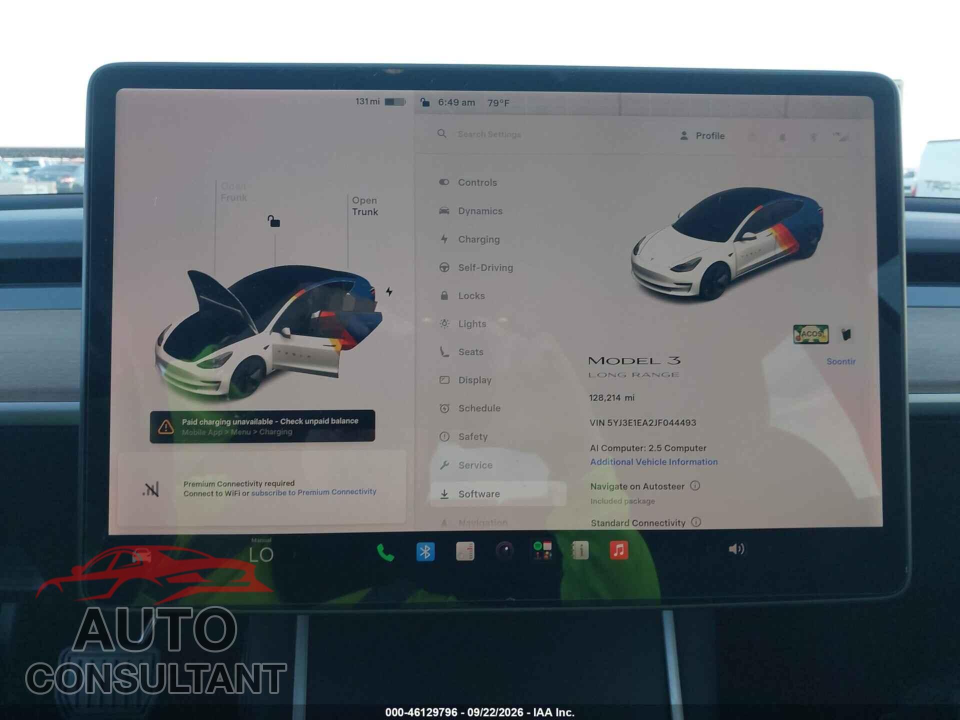 TESLA MODEL 3 2018 - 5YJ3E1EA2JF044493