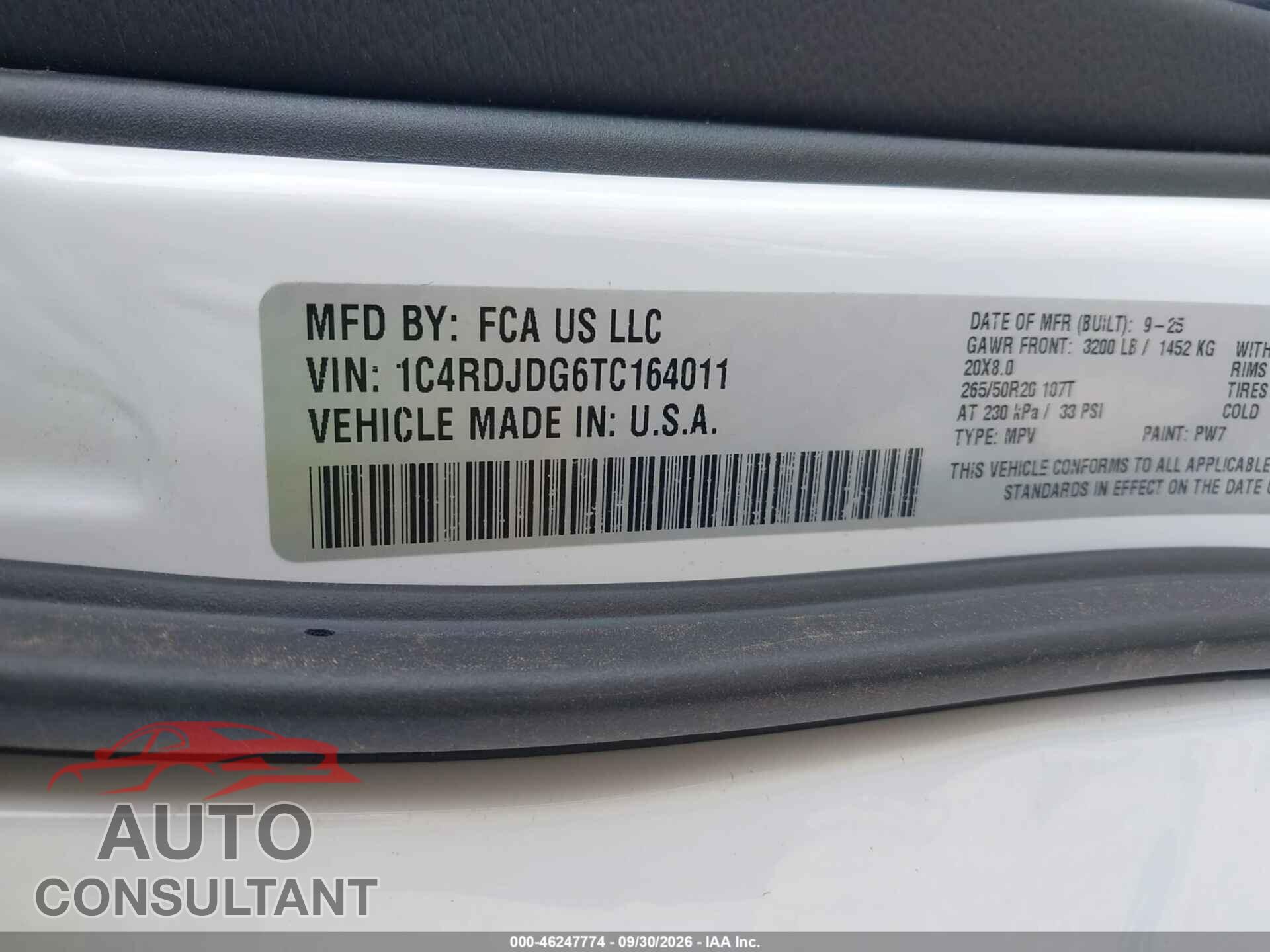 DODGE DURANGO 2026 - 1C4RDJDG6TC164011