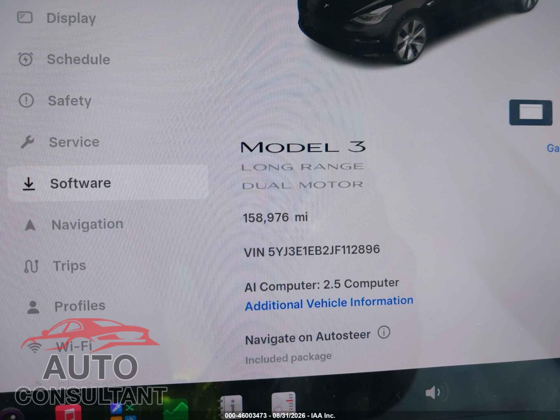 TESLA MODEL 3 2018 - 5YJ3E1EB2JF112896