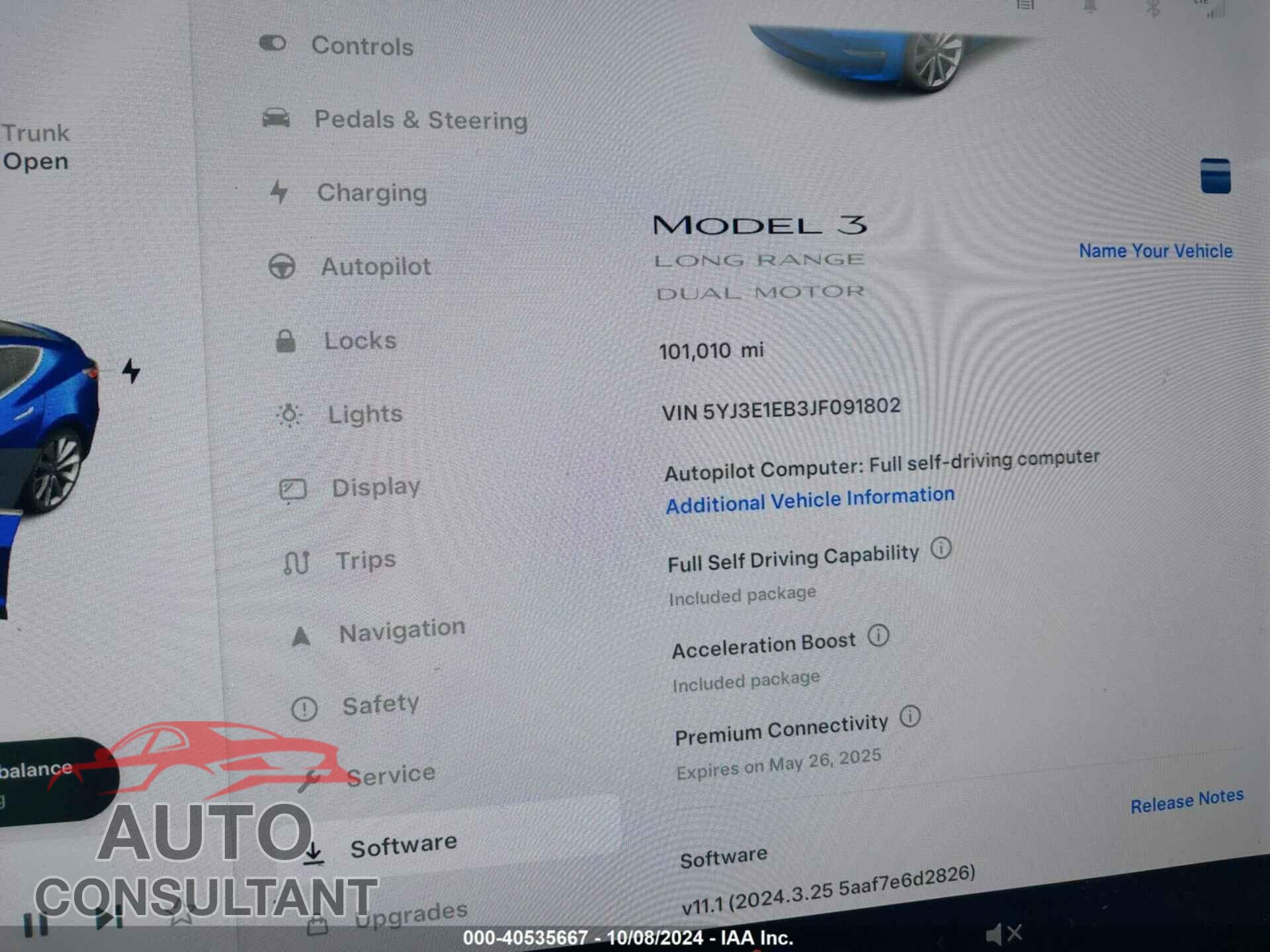 TESLA MODEL 3 2018 - 5YJ3E1EB3JF091802