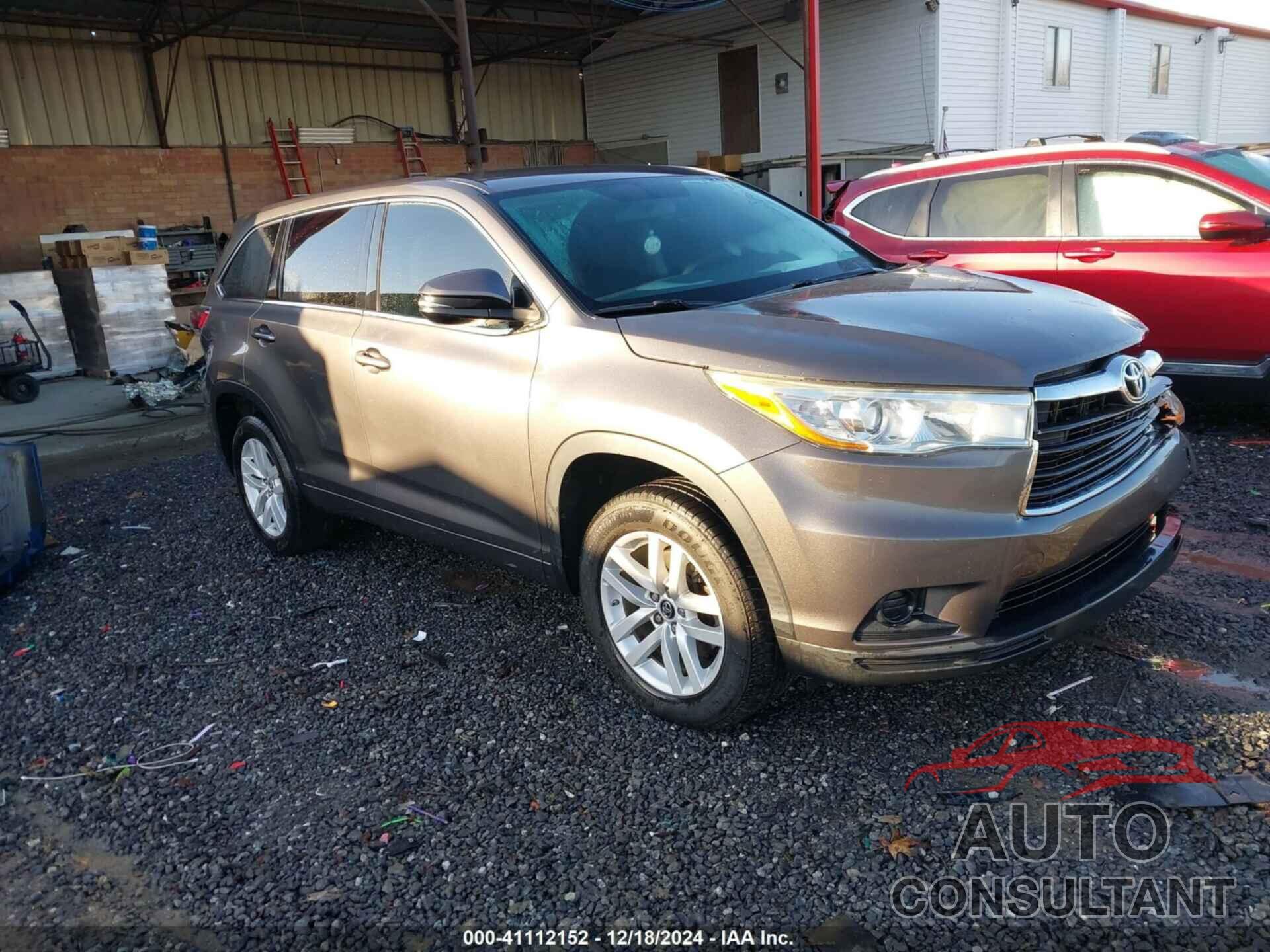 TOYOTA HIGHLANDER 2016 - 5TDZARFH6GS022937