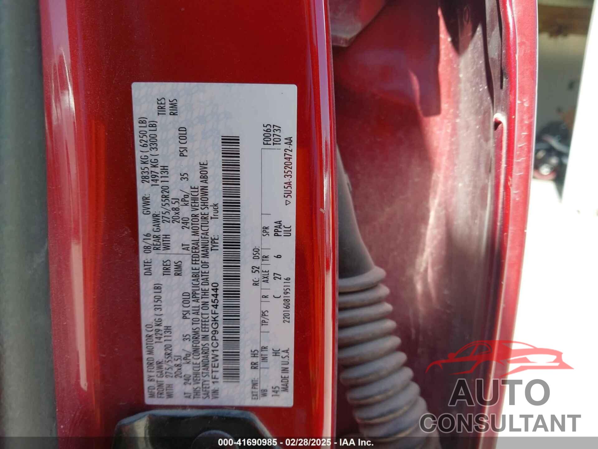 FORD F-150 2016 - 1FTEW1CP9GKF45440