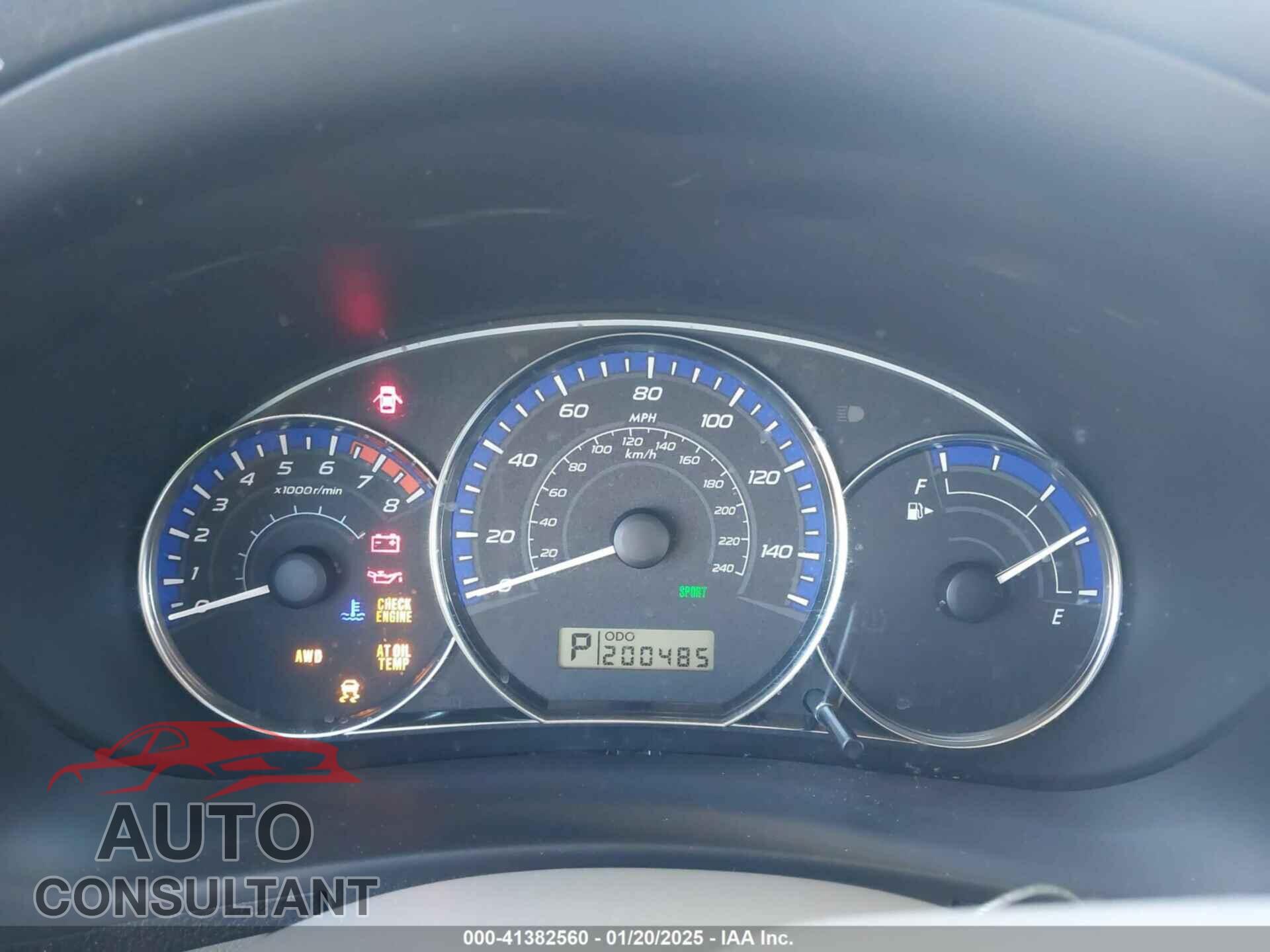 SUBARU FORESTER 2011 - JF2SHABC8BH734714