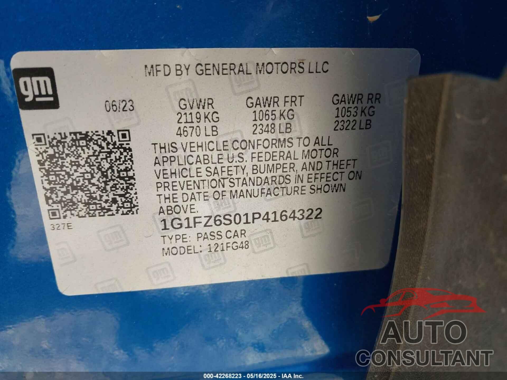 CHEVROLET BOLT EUV 2023 - 1G1FZ6S01P4164322