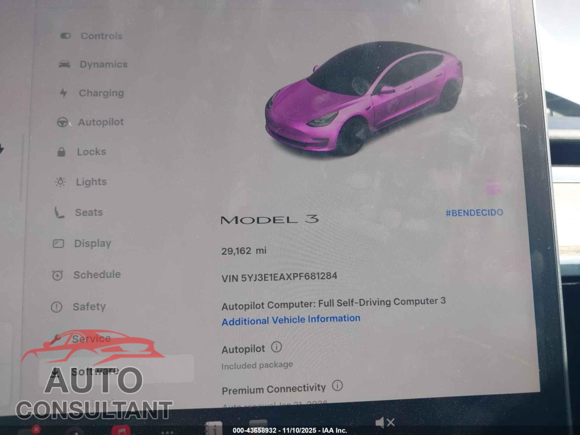 TESLA MODEL 3 2023 - 5YJ3E1EAXPF681284