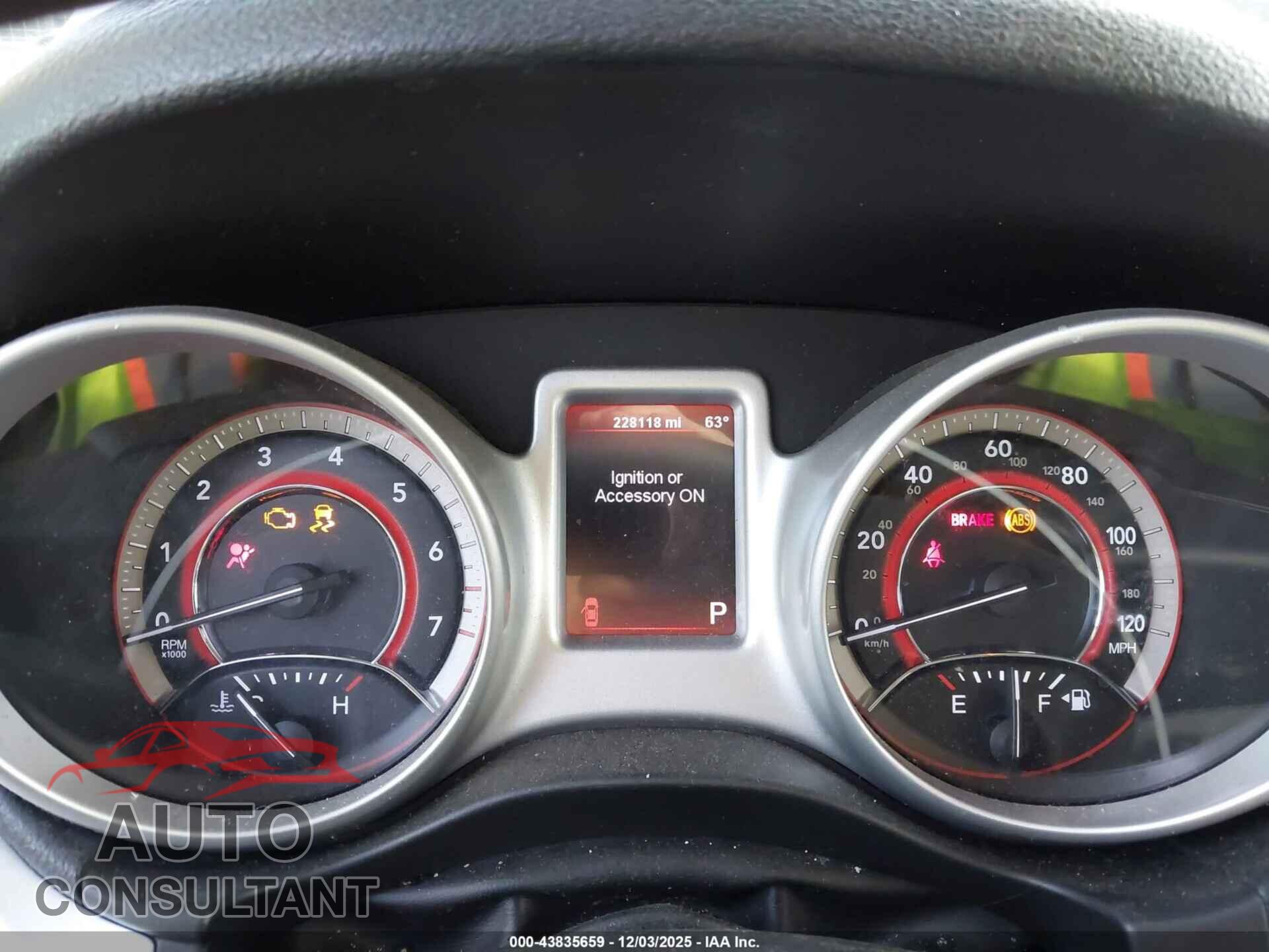 DODGE JOURNEY 2012 - 3C4PDCAB4CT225338