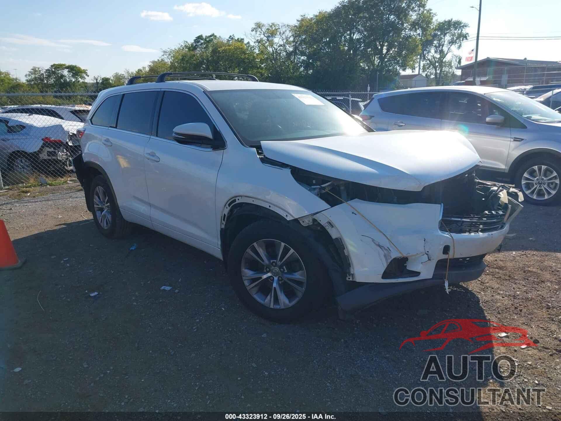 TOYOTA HIGHLANDER 2015 - 5TDZKRFH5FS118506
