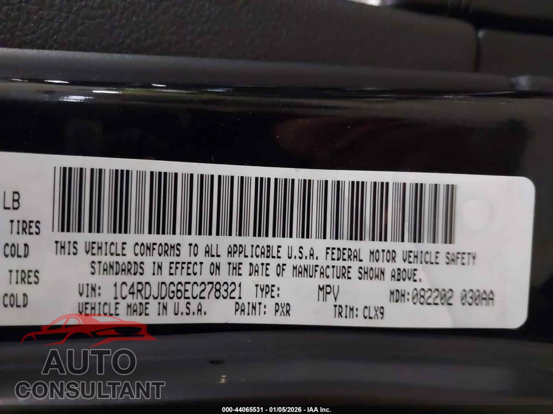DODGE DURANGO 2014 - 1C4RDJDG6EC278321