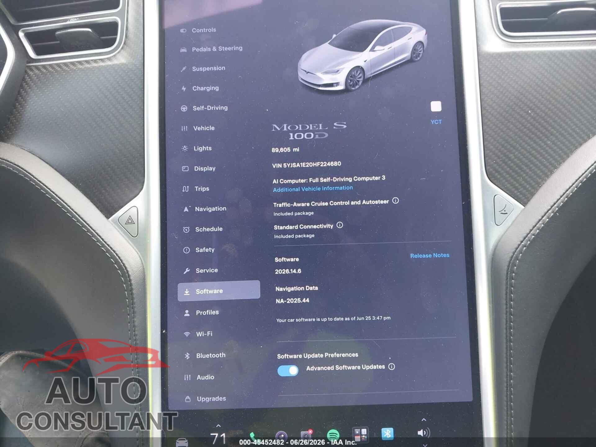 TESLA MODEL S 2017 - 5YJSA1E20HF224680