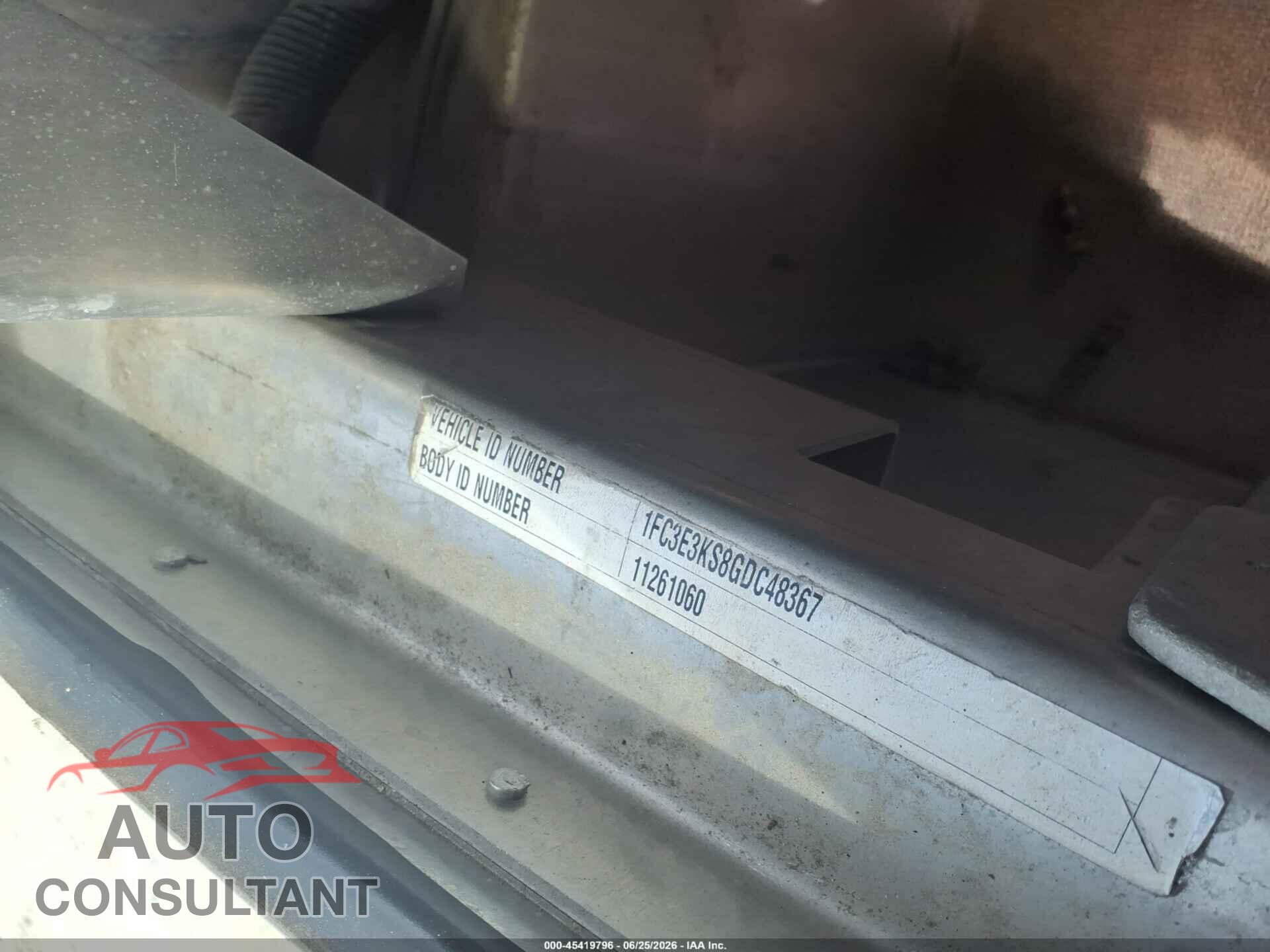 FORD E-350 STRIPPED 2016 - 1FC3E3KS8GDC48367