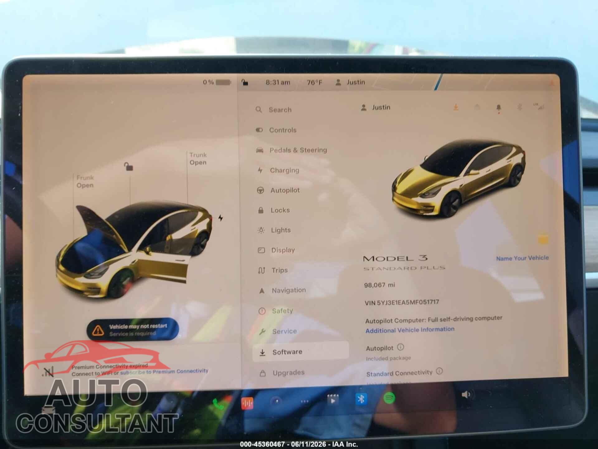 TESLA MODEL 3 2021 - 5YJ3E1EA5MF051717