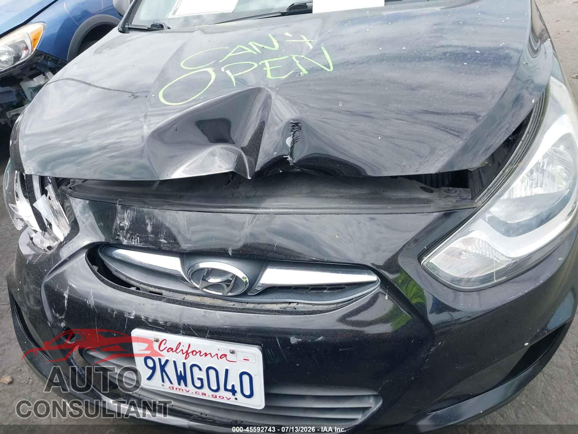 HYUNDAI ACCENT 2012 - KMHCU5AE6CU030962