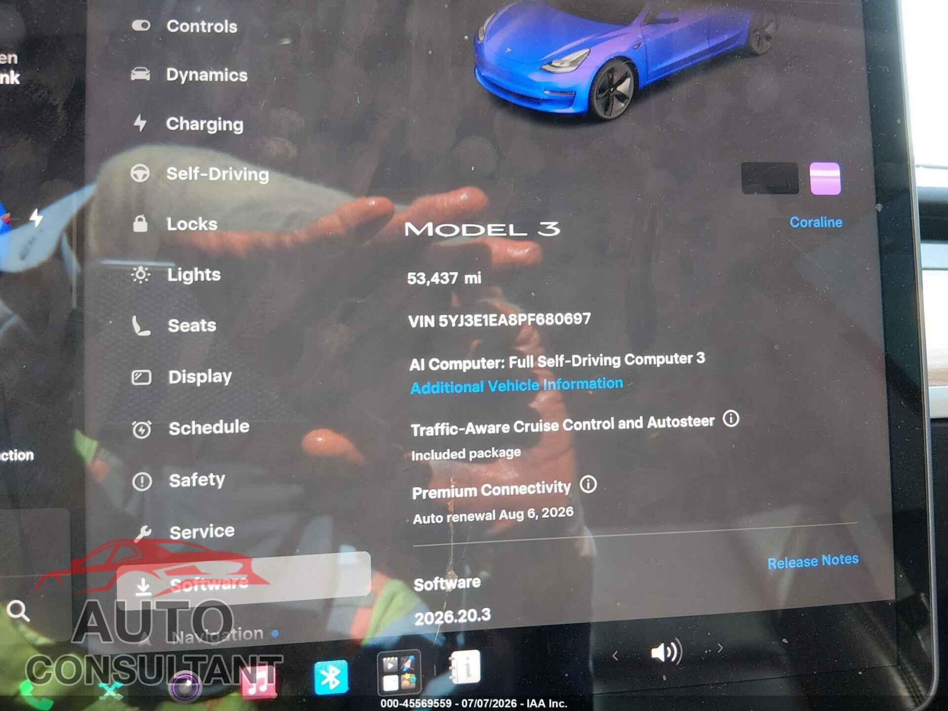 TESLA MODEL 3 2023 - 5YJ3E1EA8PF680697