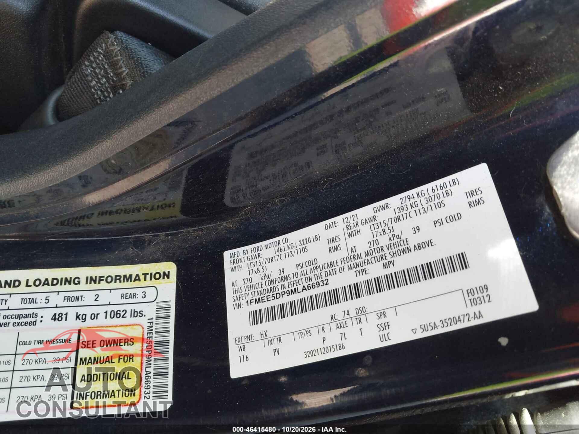 FORD BRONCO 2021 - 1FMEE5DP9MLA66932