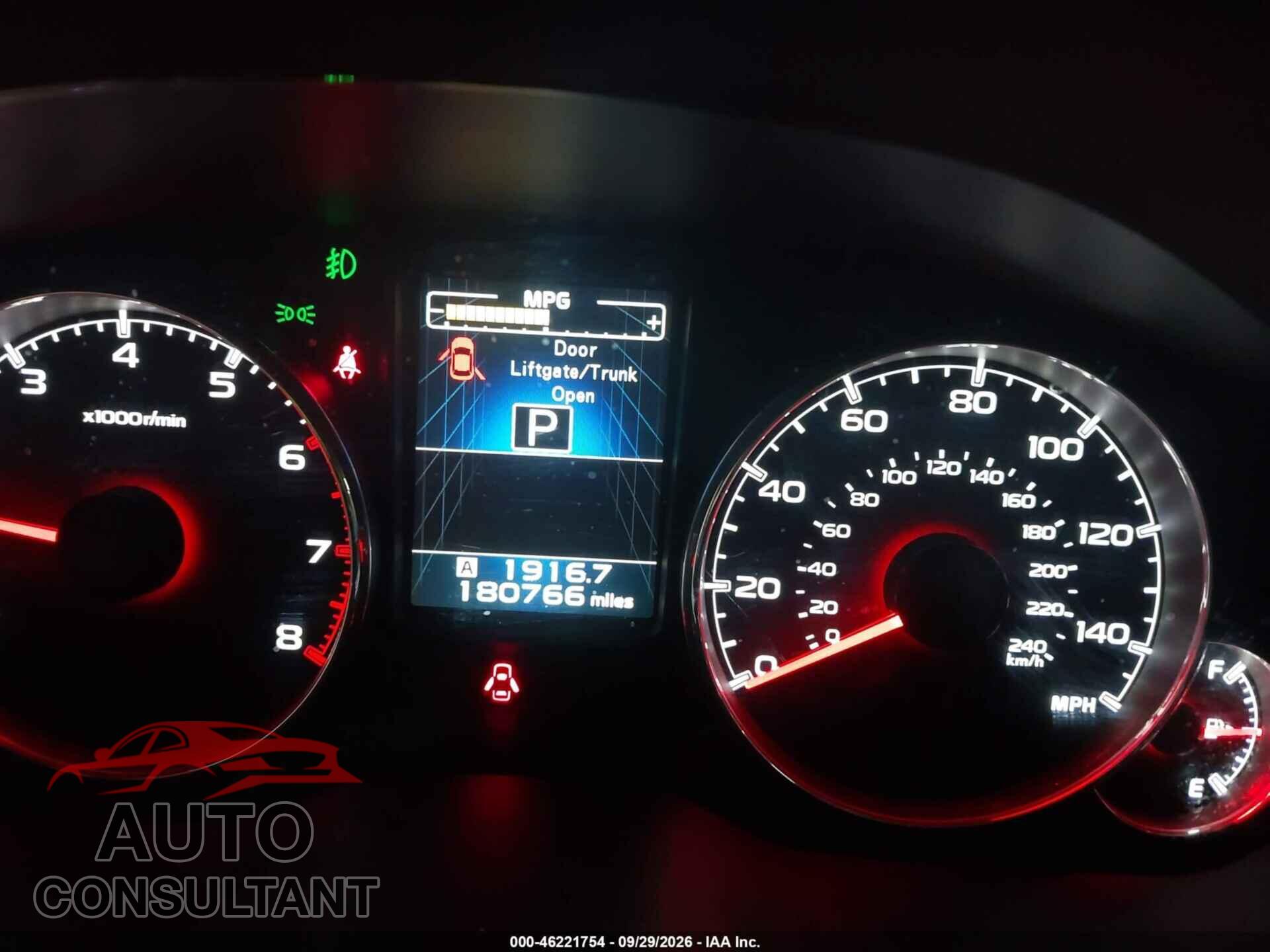 SUBARU OUTBACK 2013 - 4S4BRBKC6D3241966