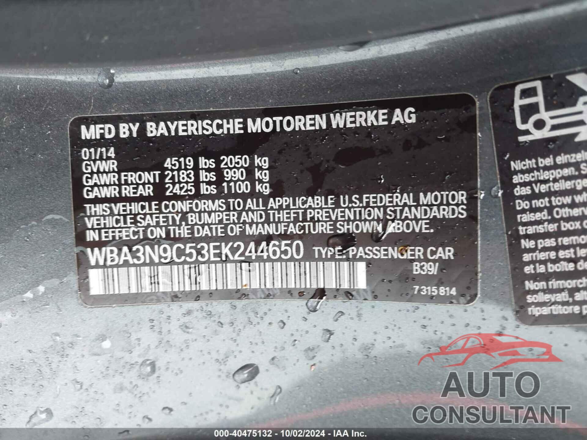 BMW 428I 2014 - WBA3N9C53EK244650