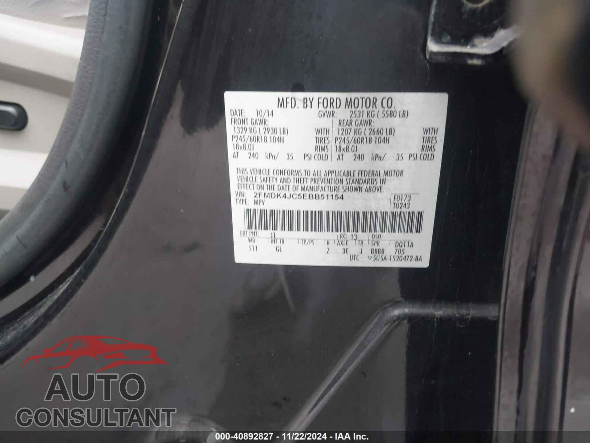 FORD EDGE 2014 - 2FMDK4JC5EBB51154