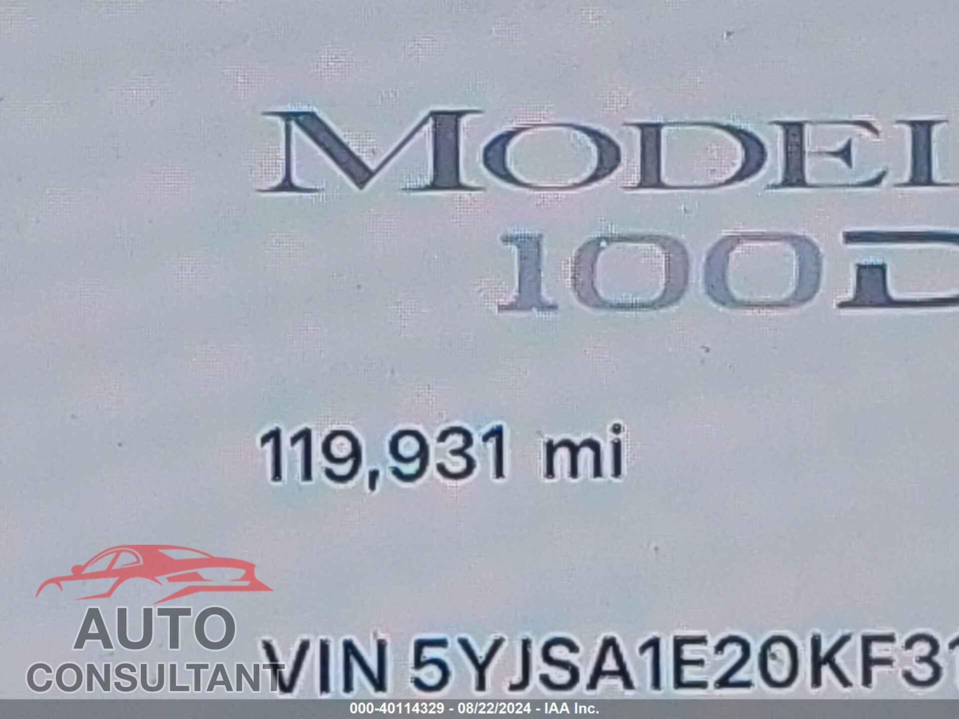 TESLA MODEL S 2019 - 5YJSA1E20KF312538